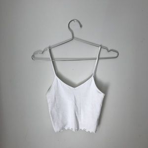Urban Outfitters Cropped Lettuce Edge Tank
